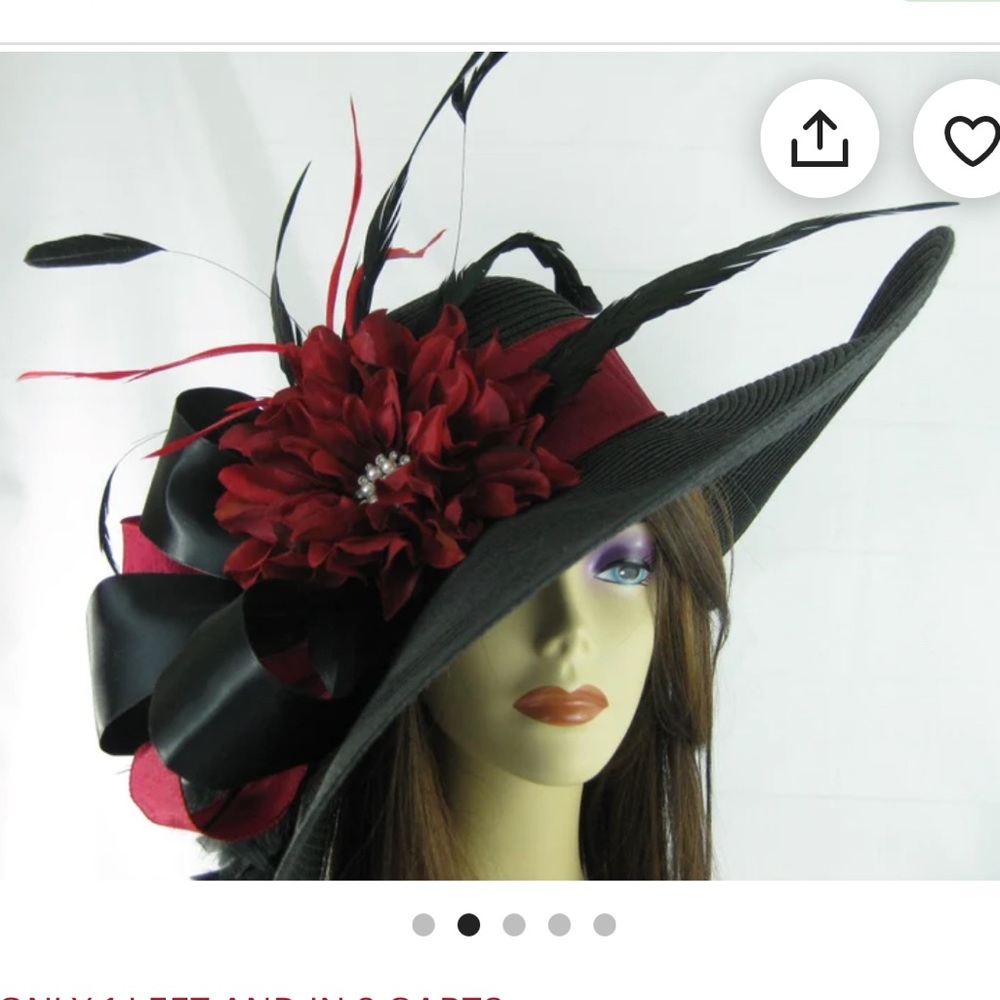 Black/Red Oversized Derby Hat
